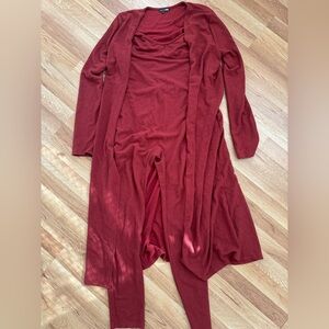 Fashion Nova Deep Red Two Piece Set